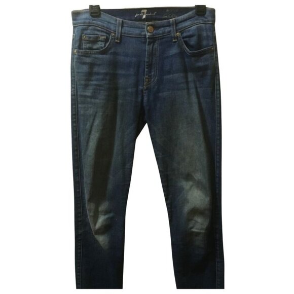 Seven for All Mankind 'The Ankle Skinny' Skinny Denim Jeans in a Dark Wash (28W) - Picture 2 of 10